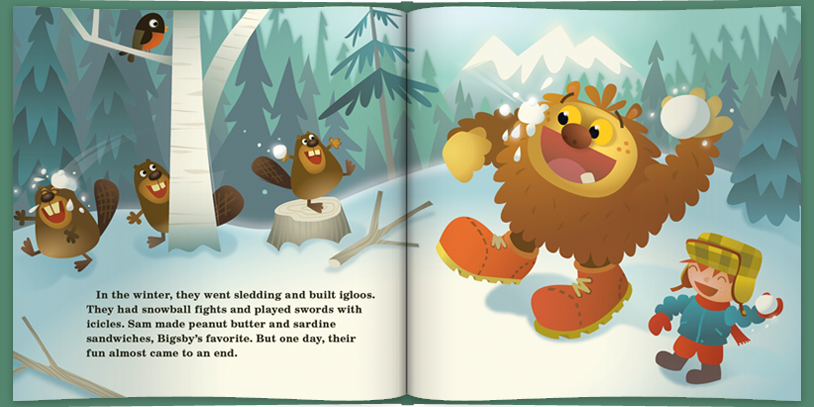 Bigsby has a snowball fight.